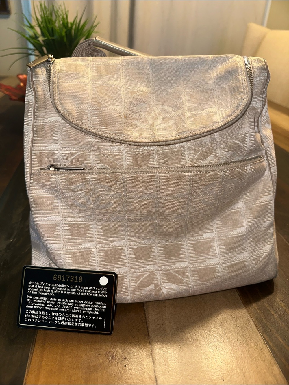 CHANEL Beige Monogram Shoulder Bag
